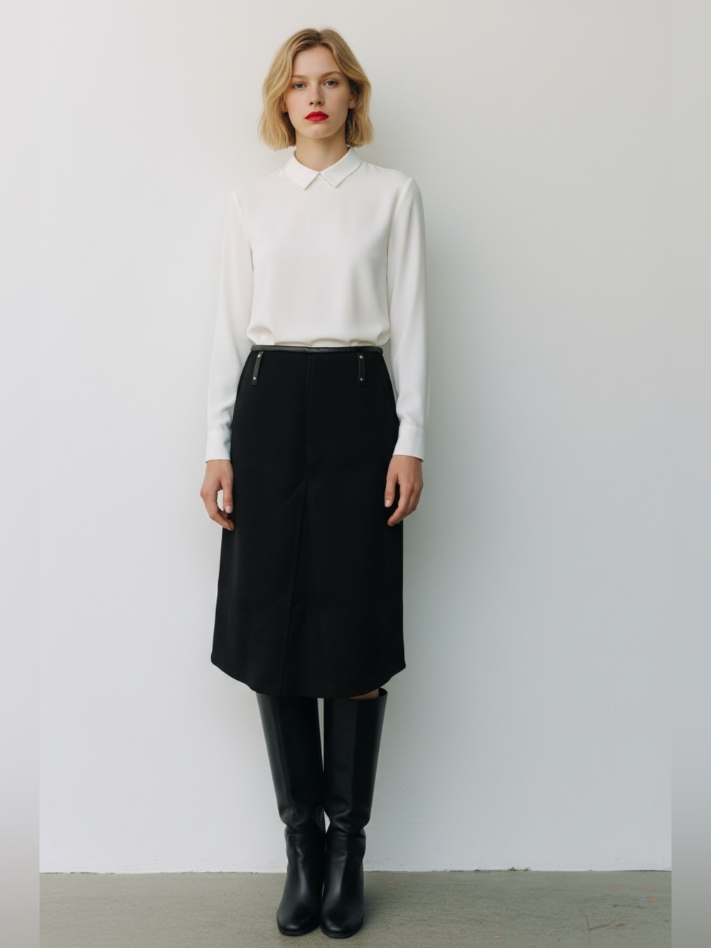 Louis Vuitton Knee Length Skirt in Black Size 42 NWT
